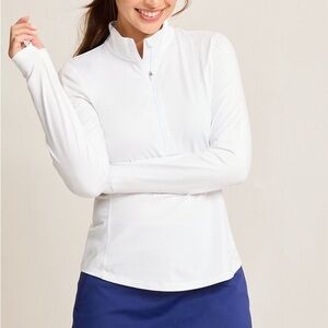 New Tommy Bahama Playa Vista Quarter-Zip IslandZone Sweatshirt white